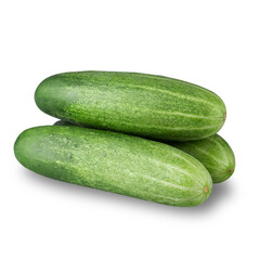 Green Cucumber Vegetable isolated on white background.