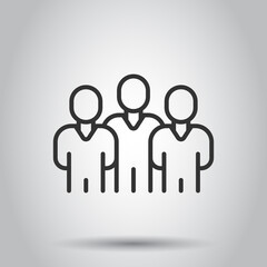 People communication icon in flat style. People vector illustration on white background. Partnership business concept.