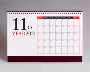 Simple desk calendar 2021 - November