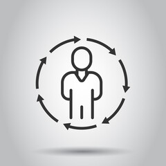 People referral icon in flat style. Business communication vector illustration on white background. Reference teamwork business concept.