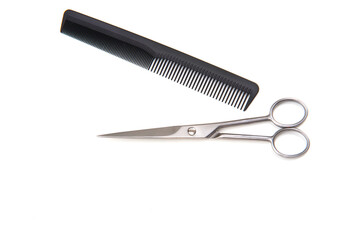 scissors and comb isolated