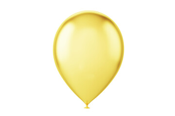 one yellow balloon close up isolated on white, 3d render