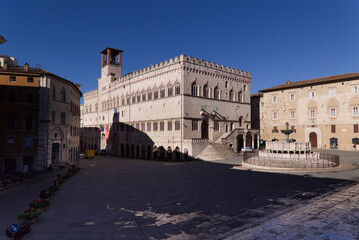 Perugia 4th November square with a view of the Palazzo dei Priori