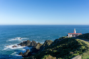 Fototapeta na wymiar view of the Candieira Lighthouse in Galicia