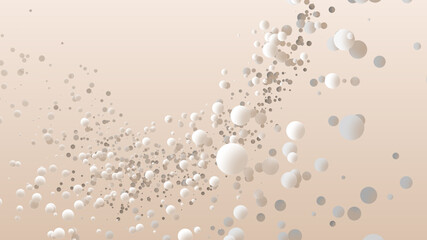 Fondo en color pastel con esferas blancas con espacio para poner un logo o titulo.