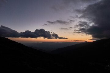La Maliciosa, La Bola del Mundo, Navacerrada, La Pedriza, El Yelmo and the oak forests in autumn in the Sierra de Guadarrama National Park. Madrid's community. Spain