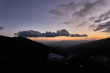La Maliciosa, La Bola del Mundo, Navacerrada, La Pedriza, El Yelmo and the oak forests in autumn in the Sierra de Guadarrama National Park. Madrid's community. Spain