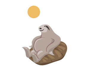 Smiling and Happy Sloth Illustration
