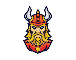Viking Head Mascot Illustration Vector