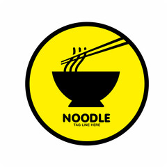 Ramen Noodle logo with chopsticks logo