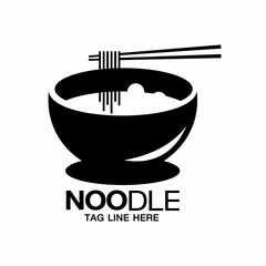 Noodle Logotype design with chopsticks