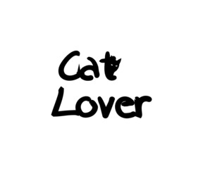 Cat Lover flat icon vector logo