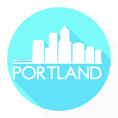 Fototapeta premium Portland Orlando USA Flat Icon Skyline Silhouette Design City Vector Art Famous Buildings Logo.