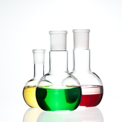 Glass flask with a chemical reagent.