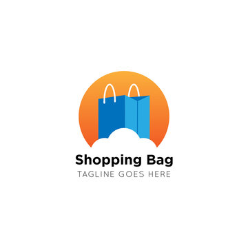 shopping bag logo and icon vector illustration, best logo for business and company