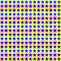 Textured Seamless abstract Astronira's textured pattern with a multicolored five-pointed stars in the Op Art stylepattern