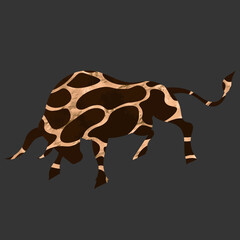 雄牛のベクター画像・年賀状・干支・2021
