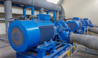 Obraz premium Electric motors driving water pumps