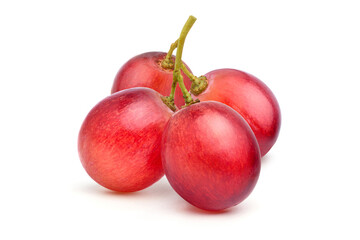 Close-up Ripe Red grape isolated on white background. Clipping path