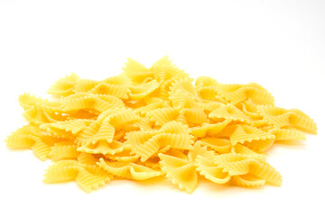 Farfalle. Uncooked pasta isolated on white background