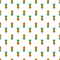 seamless pattern with pineapple on transparent background