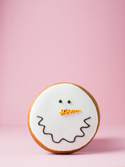 Christmas gingerbread. isolated on pink background