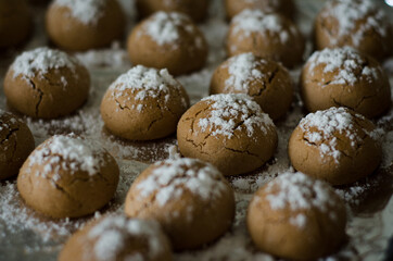 close up of chocolate truffles
