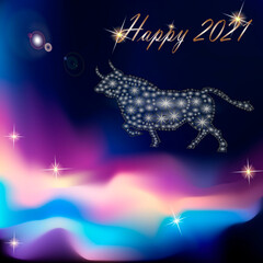 Obraz na płótnie Canvas new year card with bull
