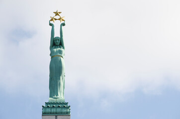 Fototapeta premium Freedom monument in capital of Latvia, Riga
