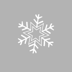 Snowflake icon. Sign design. Snowflake Vector Christmas Icon Snow isolated on gtey background