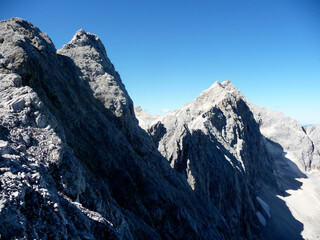 Mountain panorama at Jubilaumsgrat, Zugspitze mountain, Germany