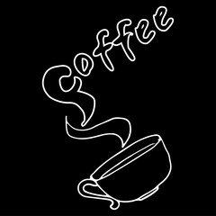 A cup of hot coffee.