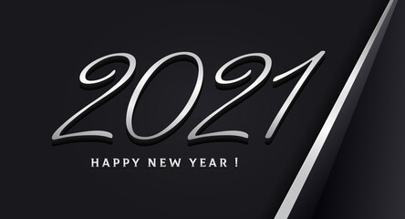 Classy 2021 Happy New Year background. Golden design for Christmas and New Year 2021 greeting cards vector