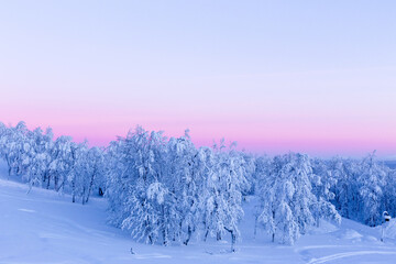 Sunrise in winter, Kiruna, Sweden