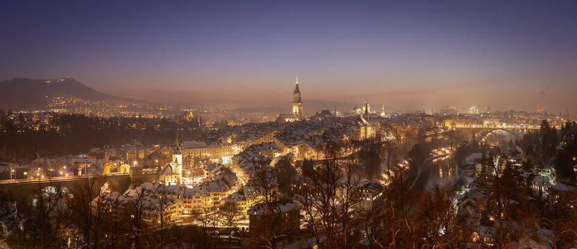 Sicht vom Rosengarten auf die Altstadt von Bern