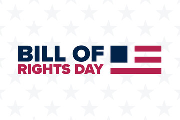 Bill of Rights Day. December 15. Holiday concept. Template for background, banner, card, poster with text inscription. Vector EPS10 illustration.
