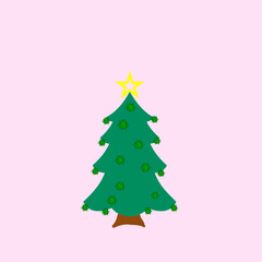 Christmas tree decorated with corona virus motif.