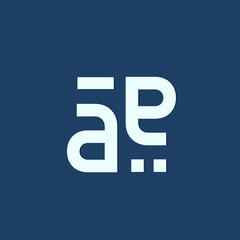 AE monogram logo.Typographic vector icon with letter a, letter e and punctuation marks.Lettering sign.Lowercase alphabet initials isolated on dark background.Modern, corporate, web style characters.