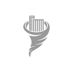 City with Tornado logo vector template, Creative Twister logo design concepts, icon symbol, Illustration