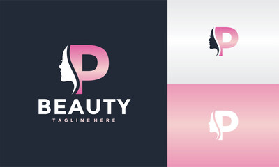 initial P beauty face logo