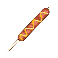 delicious sausage fast food icon