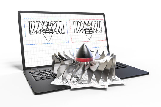 3D render image representing CAD process
