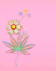 Quilled flower papers, floral arrangement