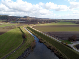 Late summer landscape photo of the Danube region in the Bavarian Upper Palatinate near Wörth on the danube