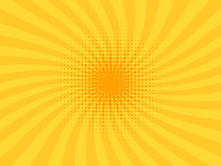 Retro comic yellow background. Vintage pop art style. Vector illustration