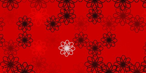 Light Red, Yellow vector background with bent lines.