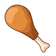 delicious chicken thigh fast food icon