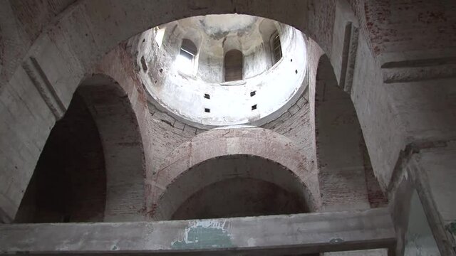 Ruins of an abandoned monastery church.
