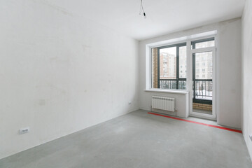 Russia, Moscow, november 14, 2020, interior of the apartment without decoration in gray colors