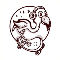 Black and white vector illustration for print tshirt